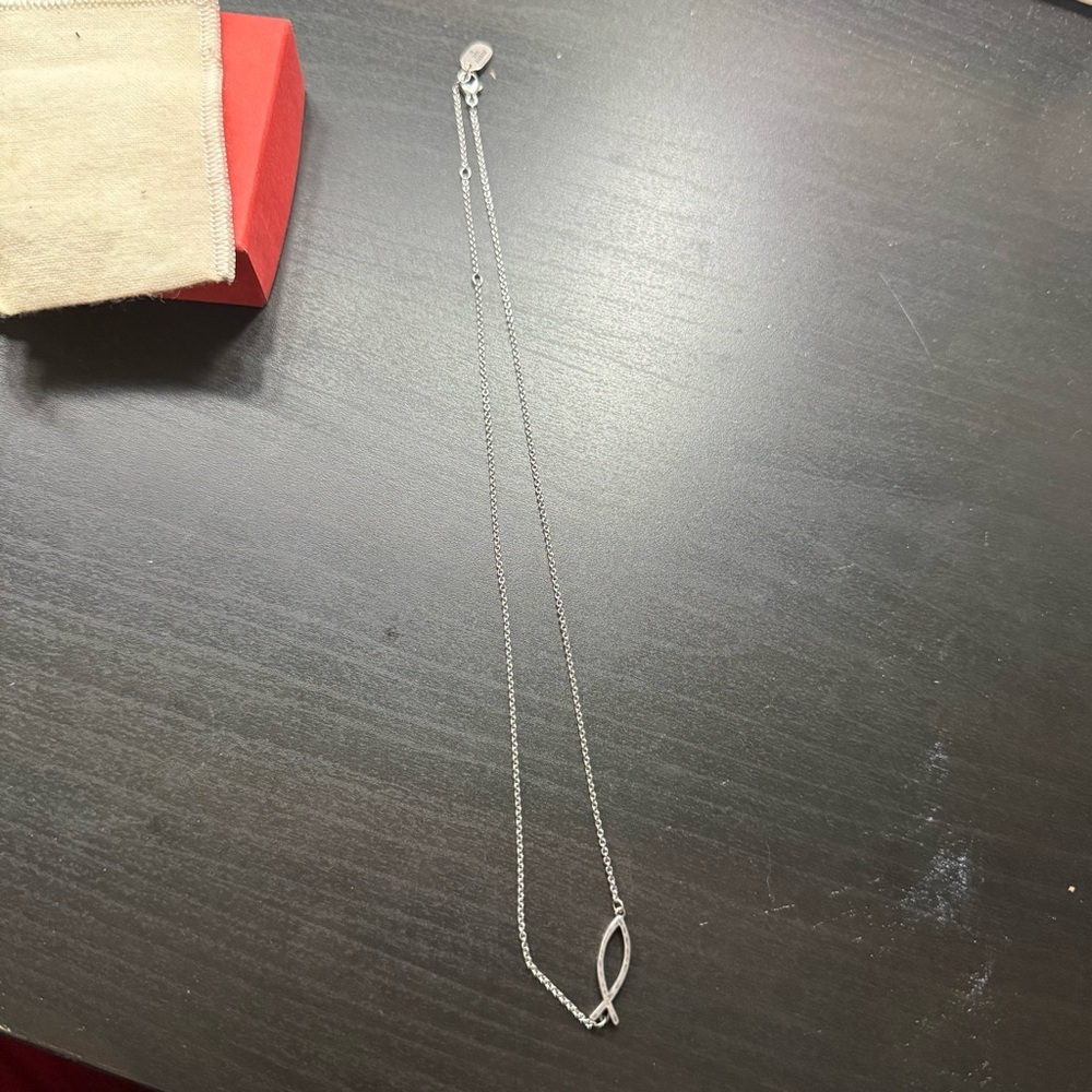 Retired James Avery Ichthus Fish Necklace Rare - Picture 2 of 2